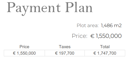 Villa TSCV_001 Payment Plan 1
